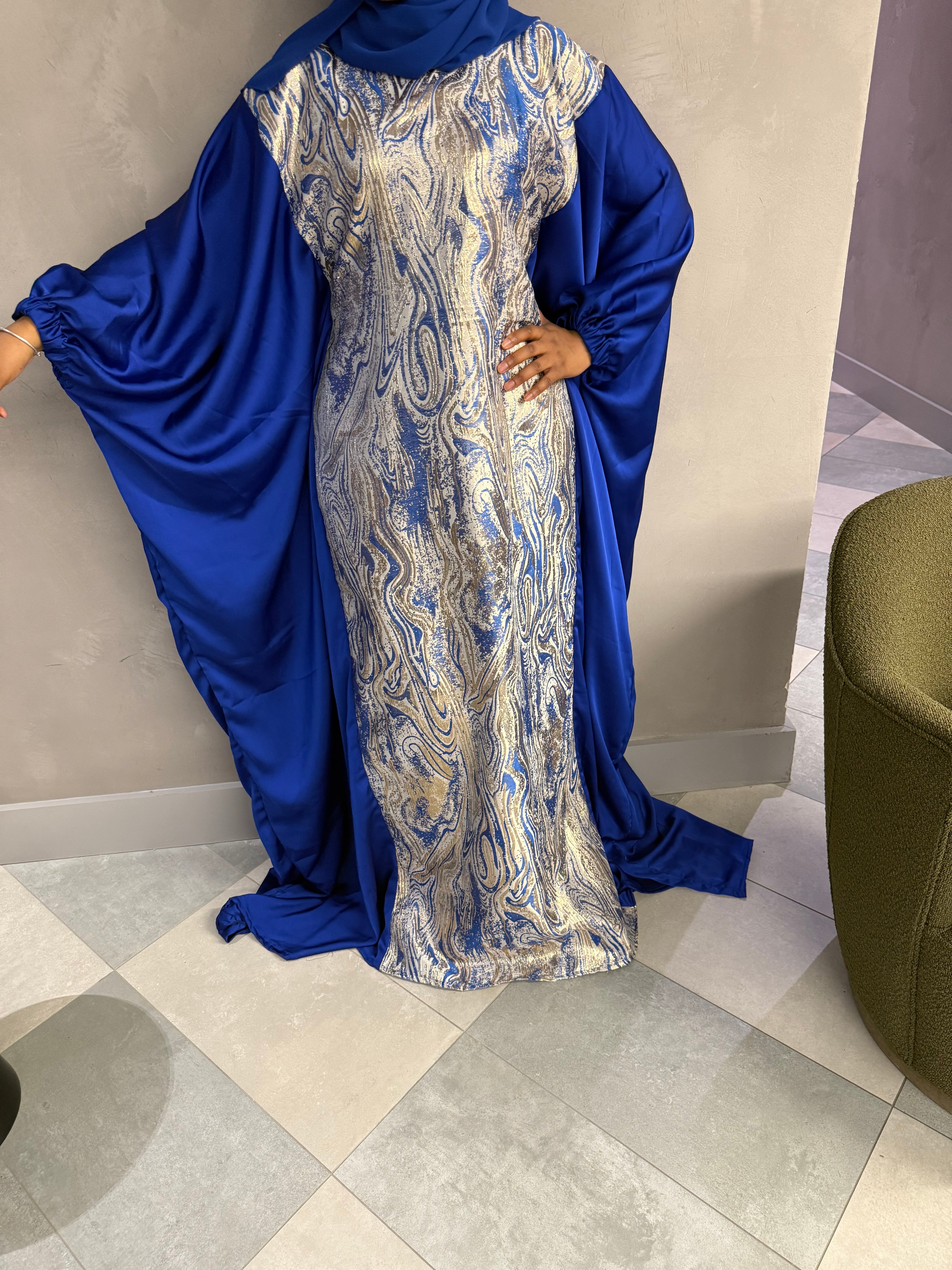 Royal Blue Printed Boubou