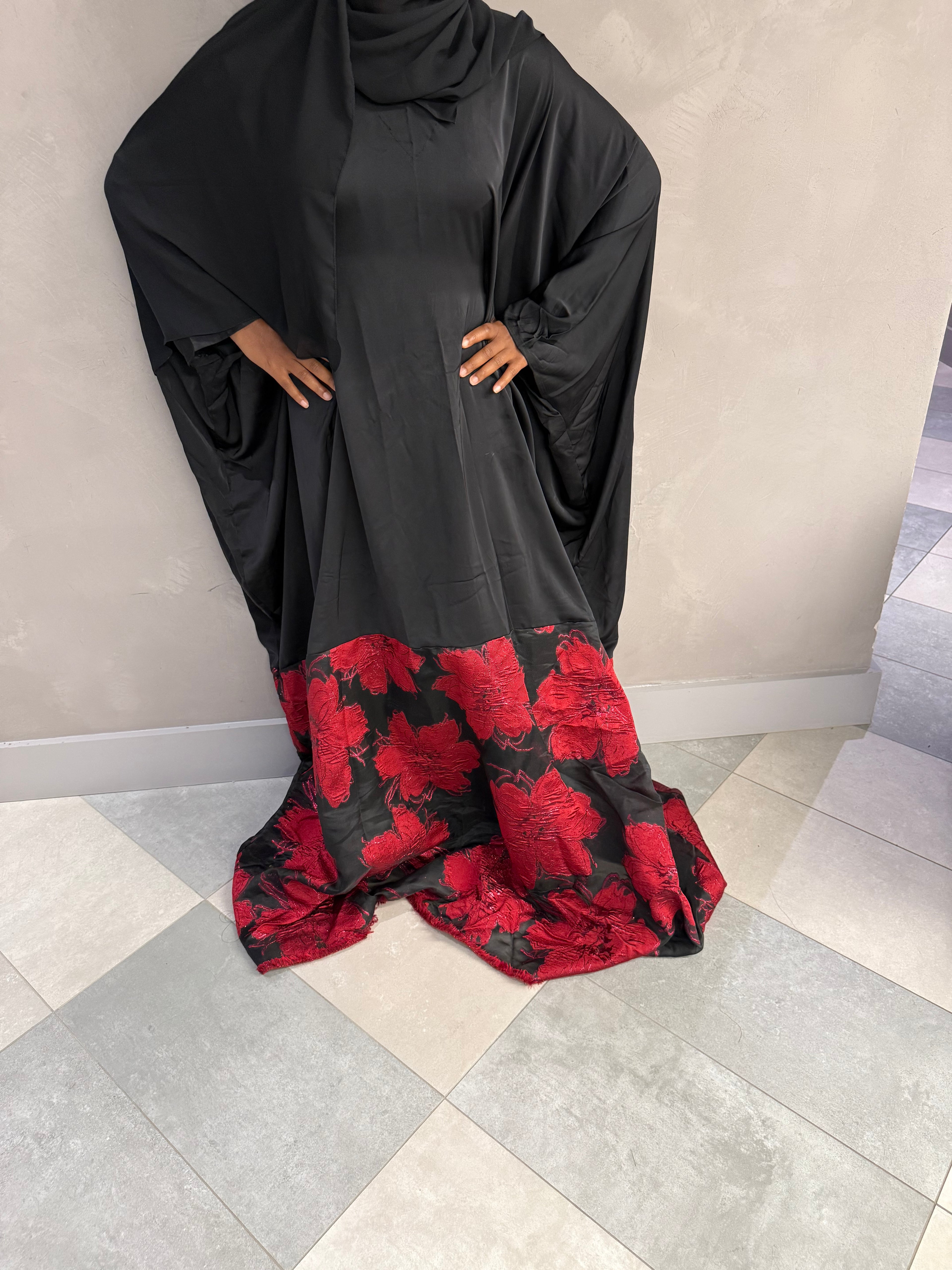 Minimal Printed Rose Boubou