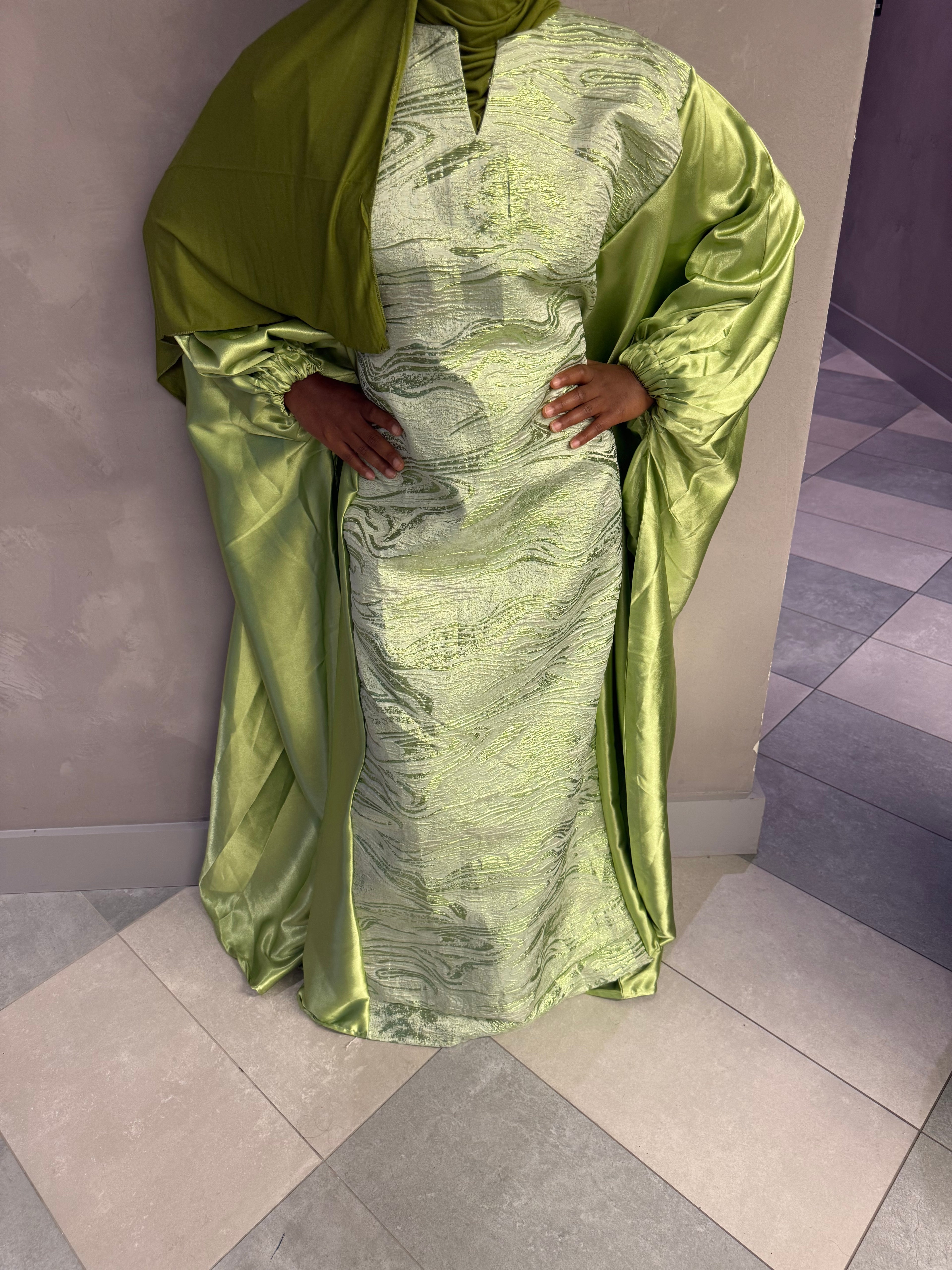 Lime Green Printed Boubou