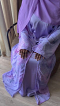 Lavender 3- Piece Printed Abaya Set