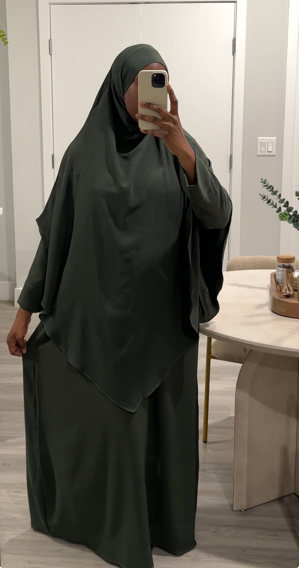 Olive Khimar Dress Set