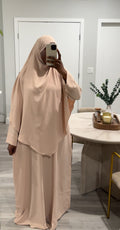 Beige Khimar Dress Set