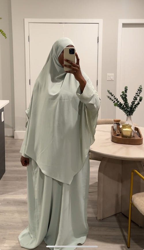 Mint Khimar Dress Set